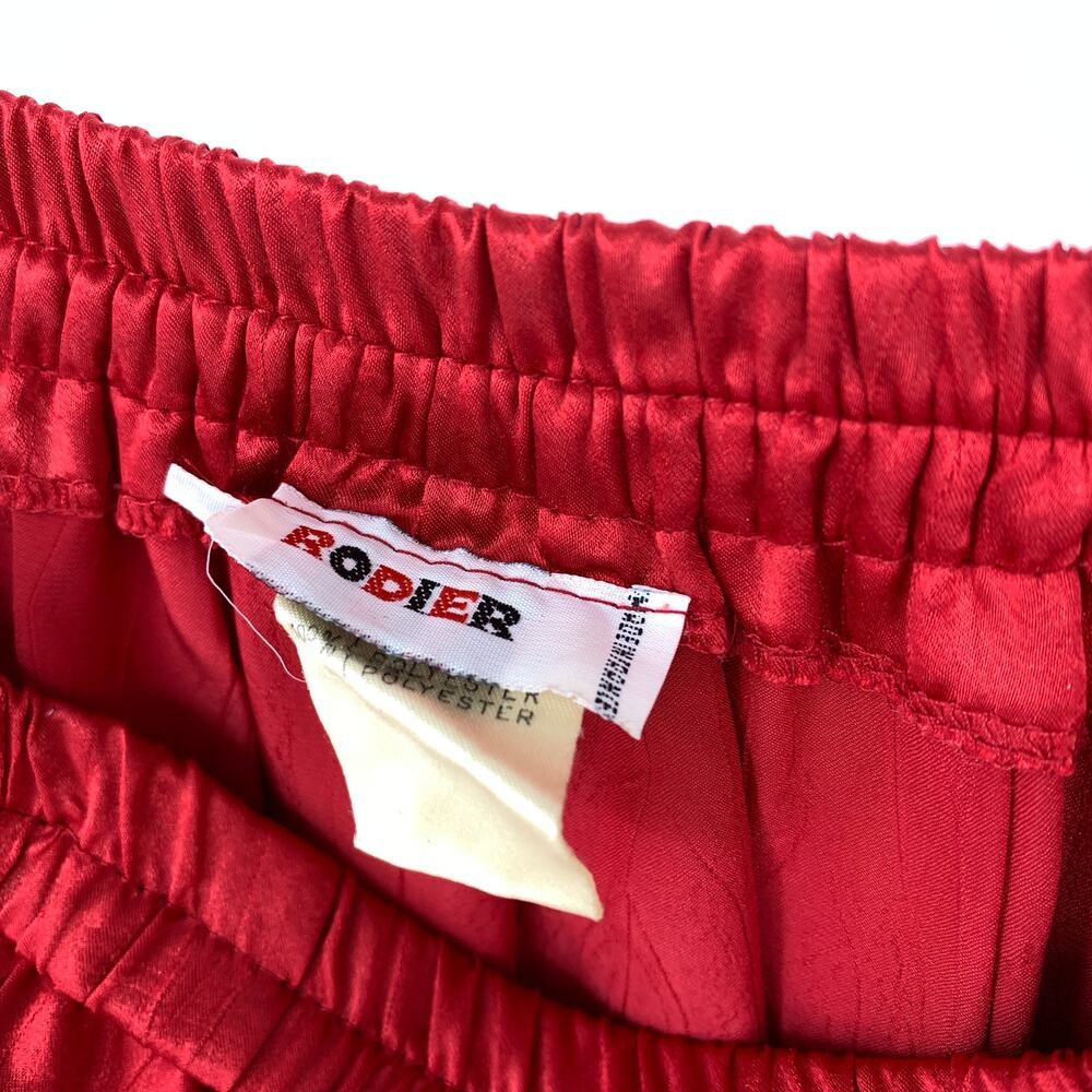 VTG Rodier 2 Piece Long Sleeve Top + Pleated Skirt Set Womens Size 42 US 10 Red - Picture 6 of 13